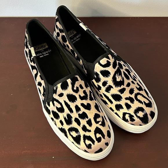Keds x Kate Spade New York Double Decker Leopard Print Calf Hair Sneakers‎ Sz 8 - Picture 3 of 7
